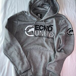VTG Ecko Unltd. Gray Hoodie Y2K Embroidered Rhino Adult Small